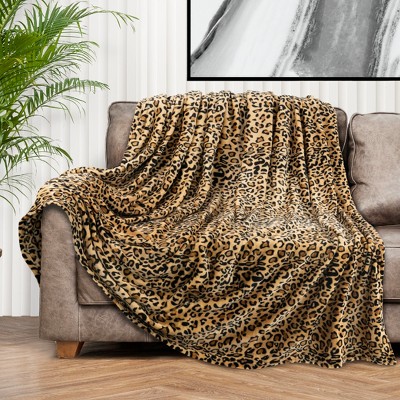 Pavilia Cheetah Print Flannel Fleece Throw Blanket 50" x 60"