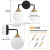 POWLIG 14.17-in 2-Light Black Gold Dimmable Bathroom Vanity Light with 5.9in Milk Opal Glass Globe Shade - 3 of 4