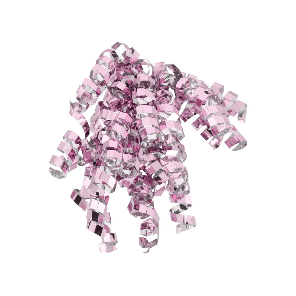 Pink Glitter Crimped Curl Swirl - Spritz™: Decorative Gift Bow for All Occasions, 7" Solid Pink Plastic Accessory