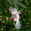 Northlight 14" Gray and Red Plush Snowman Hanging Christmas Ornament - 2 of 4
