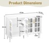 FONTOI Sideboard Cabinet with 4 Lattice Glass Door, Buffet Cabinet with Adjustable Shelves for Living Room, Entryway, White, 15.7"*32.2"*47.6" - 3 of 4