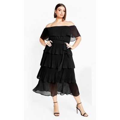 Women's Plus Size Night Garden Dress - black | CITY CHIC