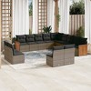 vidaXL 13 Piece Patio Sofa Set with Cushions Gray Poly Rattan - Without Table - 2 of 4