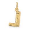 Black Bow Jewelry 14k Yellow Gold, Julia Collection, Small Satin Block Initial L Pendant - 3 of 4