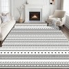 FURNIinspire Floor Mats Modern Living Room Rug Non-Slip Floor Carpet Large Machine Washable Area Rugs for Bedroom, Gray, 72"*108" - 2 of 4