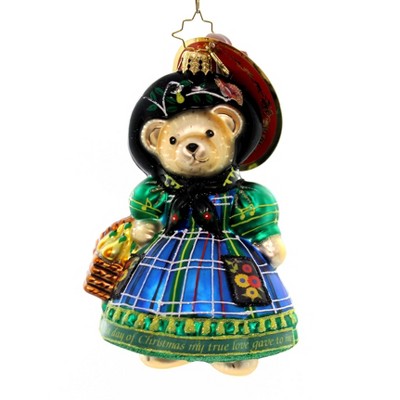 Christopher Radko 5.25" Little Peddler Muffy Bear  -  Tree Ornaments