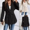 Clearlove Women’s Elegant Slim Fit Belt Blazer Fashion Long Sleeve Casual Business Suit Jacket - 4 of 4
