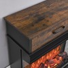 NAYSAYE Indoor Fireplace Stand Table Modern Glass Side Fireplace Design for Living Room , Black, 25"*11.8"*28.5" - 4 of 4