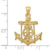 Black Bow Jewelry 14k Yellow or White Gold Mariners Crucifix Cross Pendant, 20 x 31mm - 4 of 4