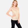 Anna-Kaci Women's Sequin V-Neck Top with Cap Sleeves and Relaxed Fit - 3 of 4