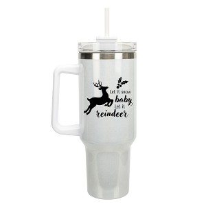 100 North Let It Snow Baby, Let It Reindeer Christmas Wrap-Around 40 Oz. Stainless Steel Water Bottle Coffee Mug, Spill & Leak Resistant, Travel - 1 of 4