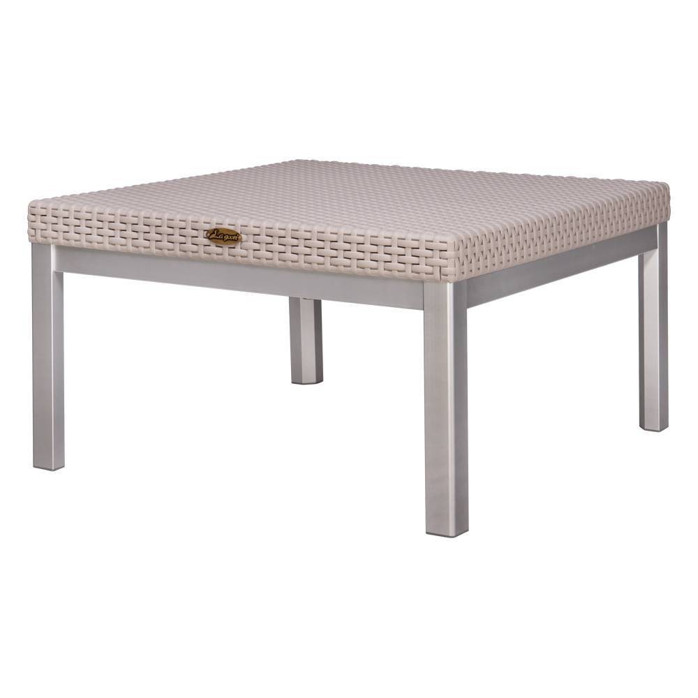 Photos - Garden Furniture Lagoon Russ Rattan Coffee Table with Aluminum Legs - Gray  