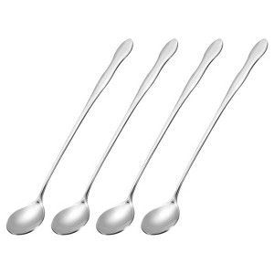 Unique Bargains Stainless Steel Mixing Drink Coffee Cocktail Long Handle Spoons - 1 of 4