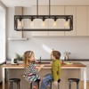 Dining Rooms Black Chandeliers,Kitchen Island Farmhouse Lighting Fixture Industrial Rustic Ceiling Hanging 5 Light Modern Pendant with Glass Shade - 2 of 4