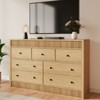 Fluted 7 Drawer Dresser, 54" Wide 7 Chest of Drawers with Double Waveform Fluted Panel, Wooden Cabinet for Bedroom Living Room Nursery - 3 of 4