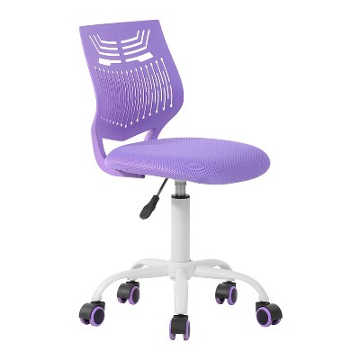 and White Adjustable Height Swivel Rolling Office Chair
