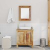 vidaXL Solid Mango Wood Bathroom Vanity Cabinet Set with Antique-Style Mirror - Unique, Sturdy, 23.6" Cabinet with 2 Shelves and Wood Grain Variation - 3 of 4