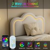 Twin Upholstered Bed Frame with Smart LED and Adjustable Bear Headboard, Velvet Platform Bed - 3 of 4
