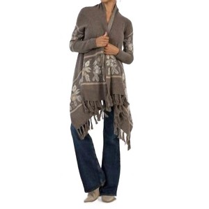 Women's Western Floral Knit Fringe Trim Cardigan - LOVESTITCH - 1 of 2
