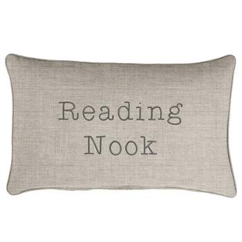 Indoor/Outdoor Reading Nook Embroidered Lumbar Throw Pillow - Sorra Home
