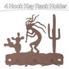 5 Star Super Deals Kokopelli Wall Mounted Key Holder – Decorative 4-Hook Metal Rack with Southwestern  Kokopelli and Cactus Design - 2 of 3