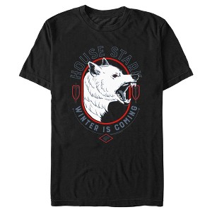 Men's Game of Thrones House Stark White Wolf T-Shirt - 1 of 4