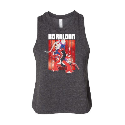 Women's Pokémon Koraidon Legend Graphic Racerback Tank - Heather Charcoal - Medium