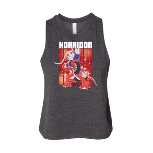 Women's Pokémon Koraidon Legend Graphic Racerback Tank - Heather Charcoal - Medium - 1 of 2