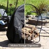 Sunnydaze Outdoor Heavy-Duty Steel Firewood Log Hoop Storage Rack with Weather-Resistant PVC Log Hoop Cover - image 3 of 4