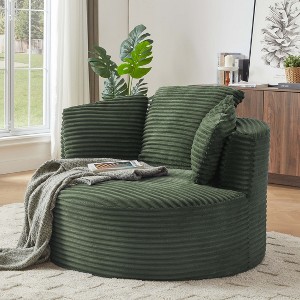 Dolonm 48.8 in. Compressible Corduroy Round Chair, Plush Modern Seating for Living Room & Office - 1 of 4