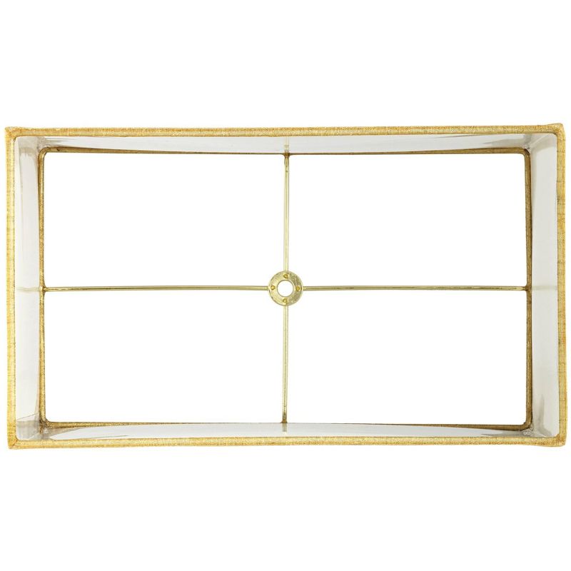 Springcrest Gold Medium Rectangular Lamp Shade 14" Wide x 8" Deep x 10" High (Spider) Replacement with Harp and Finial, 5 of 7