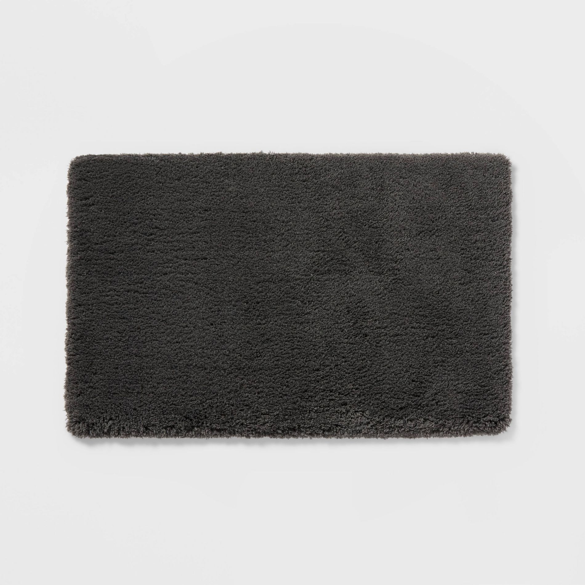 21"x34" Spa Plush Bath Rug Dark Gray - Threshold™: Machine Washable, Tufted Polyester, Latex Backing
