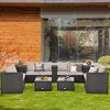 Tangkula 8PCS Cushioned Rattan Patio Conversation Set w/ Coffee Table Side Table - 2 of 4