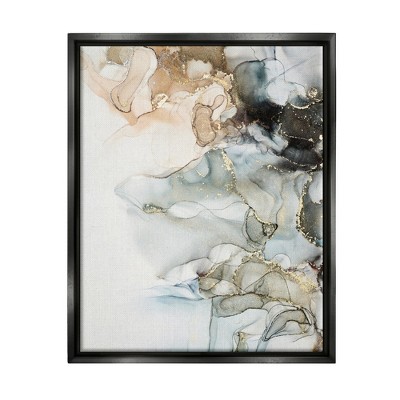 Stupell Industries Soft Ripples Abstraction Framed Floater Canvas Wall Art