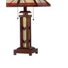 Chloe Lighting Anton Tiffany-Style 3 Light Mission Double Lit Wooden Table Lamp 15" Shade - 4 of 4