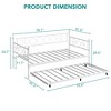 Twin Metal Frame Daybed with Trundle, Space Saving Design Featuring Headboard & Steel Slat Support, Multi-Purpose Furniture for Living Room - 3 of 4