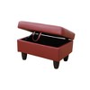 DOMETOUR Red Semi PU Synthetic Leather Ottoman For Living Room - 2 of 4
