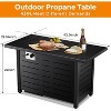 ZAFRO 43 Inch Propane Fire Pit CSA-Listed Outdoor Fire Table, 50,000 BTU Firepit Table with Lid and Lava Rock, Gas Fire Table for Garden Backyard - 2 of 4