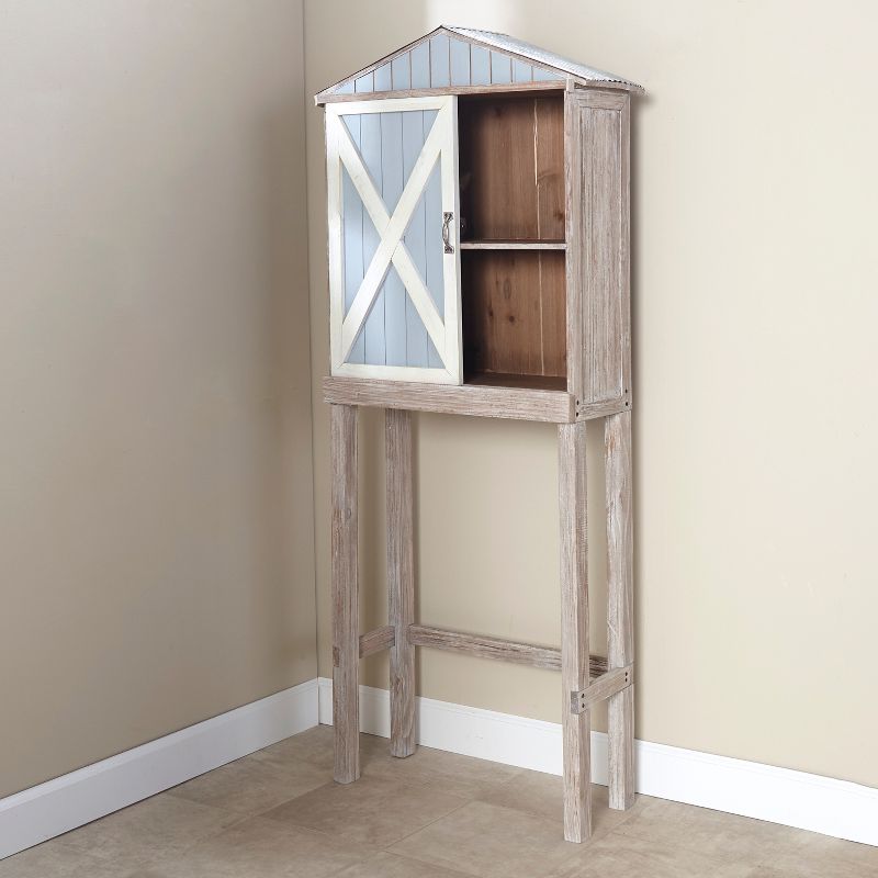 The Lakeside Collection Rustic Barn Door Over the Toilet Storage Cabinet for the Bathroom, 4 of 9