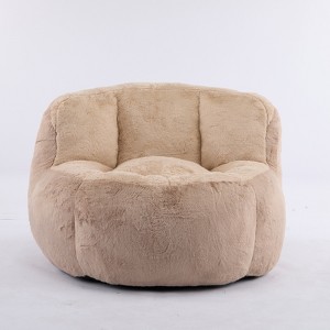 Gulches Multicolor Brown Camel Faux Fur Oversized Bean Bag Chair 43x41x30 Inch Large Lounger Sofa No Assembly Required - 1 of 4