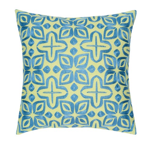 Beauty Embroidered Decorative Pillow Blue/sunshine - Rochelle Porter ...