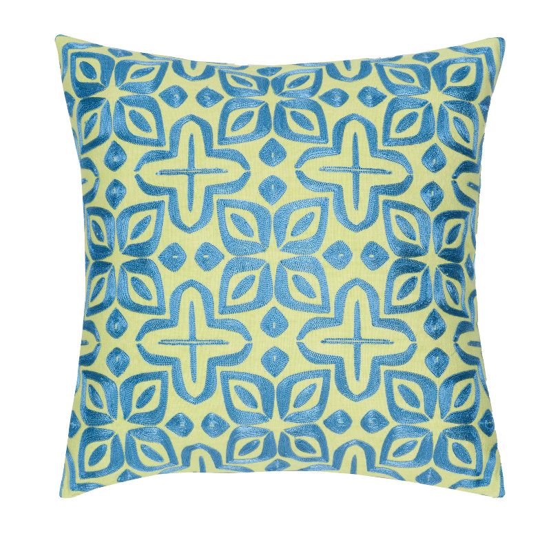 Beauty Embroidered Decorative Pillow Blue/Sunshine - Rochelle Porter, 1 of 8