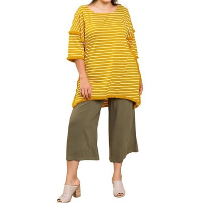 Women's Striped & Fringed Top - umgee