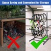 Bike Rack, Freestanding Vertical Storage for 5 Bicycles - 300 Lbs Capacity Adjustable Height Indoor Rack, Black - 2 of 4