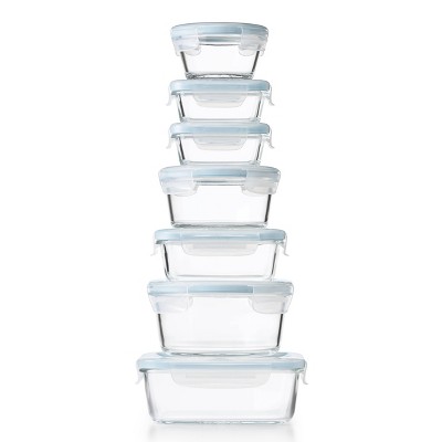 Food Storage Container Smart Seal Glass 14pc Blue - OXO