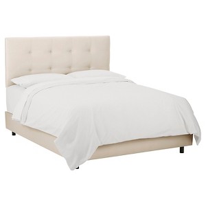 Dolce Faux Silk Upholstered Bed - Shantung Parchment - California King - Skyline Furniture