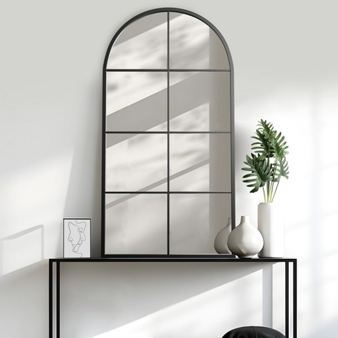 Dovelina Metal Framed Arch Top with Window Panel Decorative Wall Mirror - image 1 of 4