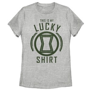 Women's Marvel St. Patrick's Day Black Widow My Lucky Shirt T-Shirt - 1 of 4