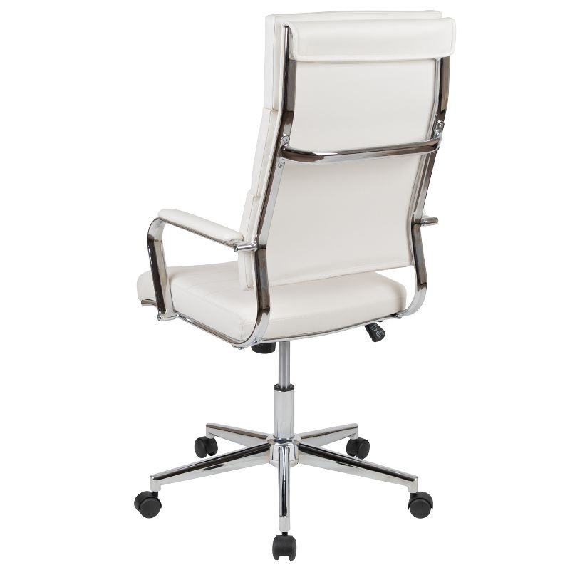 Merrick Lane High Panel-Back Ergonomic Office Chair with Padded Metal Arms Executive Swivel Computer Desk Chair, 5 of 19