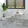 MAYEERTY 3-Piece Foldable Square Patio Bistro Set - Table & Chairs (White) - 3 of 4